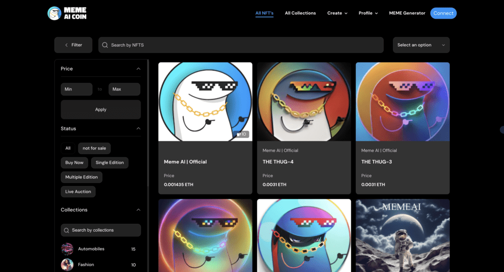 MEMEAI NFT Marketplace